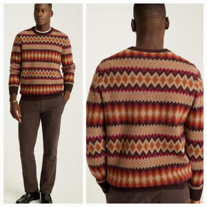 Bonobos Men's Wool Sweater  Warm Brown  Crew Neck Pullover Preppy Comfy Size M